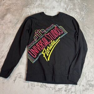 Universal Studios Florida Neon Logo Thick Long Sleeve Tee Sz M 90’s Retro Unisex
